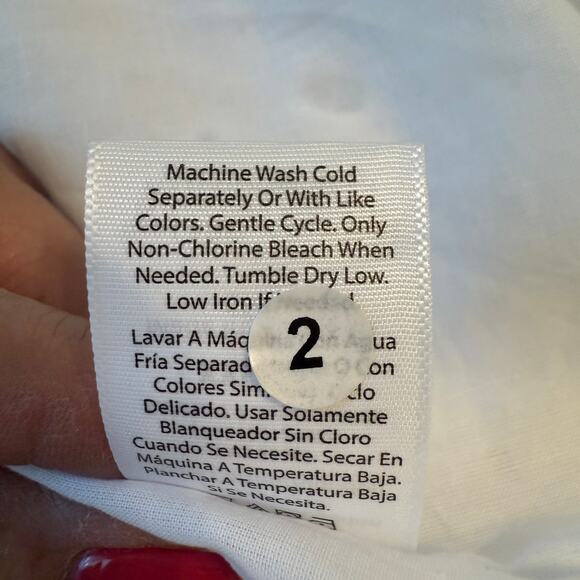 Women's Time and Tru White Eyelet Maxi Ruffle Bottom Cotton Skirt Size XXL (20) - Picture 6 of 10